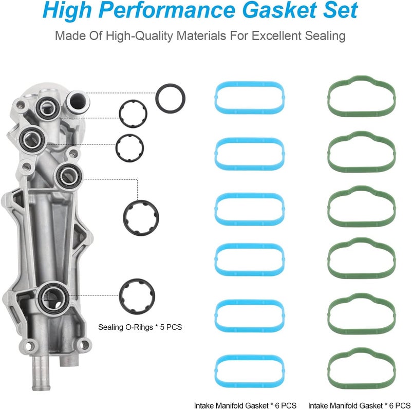 ONER 926-876 926-959 محول مبرد زيت المحرك وغطاء فلتر الزيت من الألمنيوم، متوافق مع 2011-2016 كرايسلر 200 300، دودج تشارجر، جراند شيروكي، رانجلر 3.6L V6 محرك، بديل# 68105583AF - Image 5